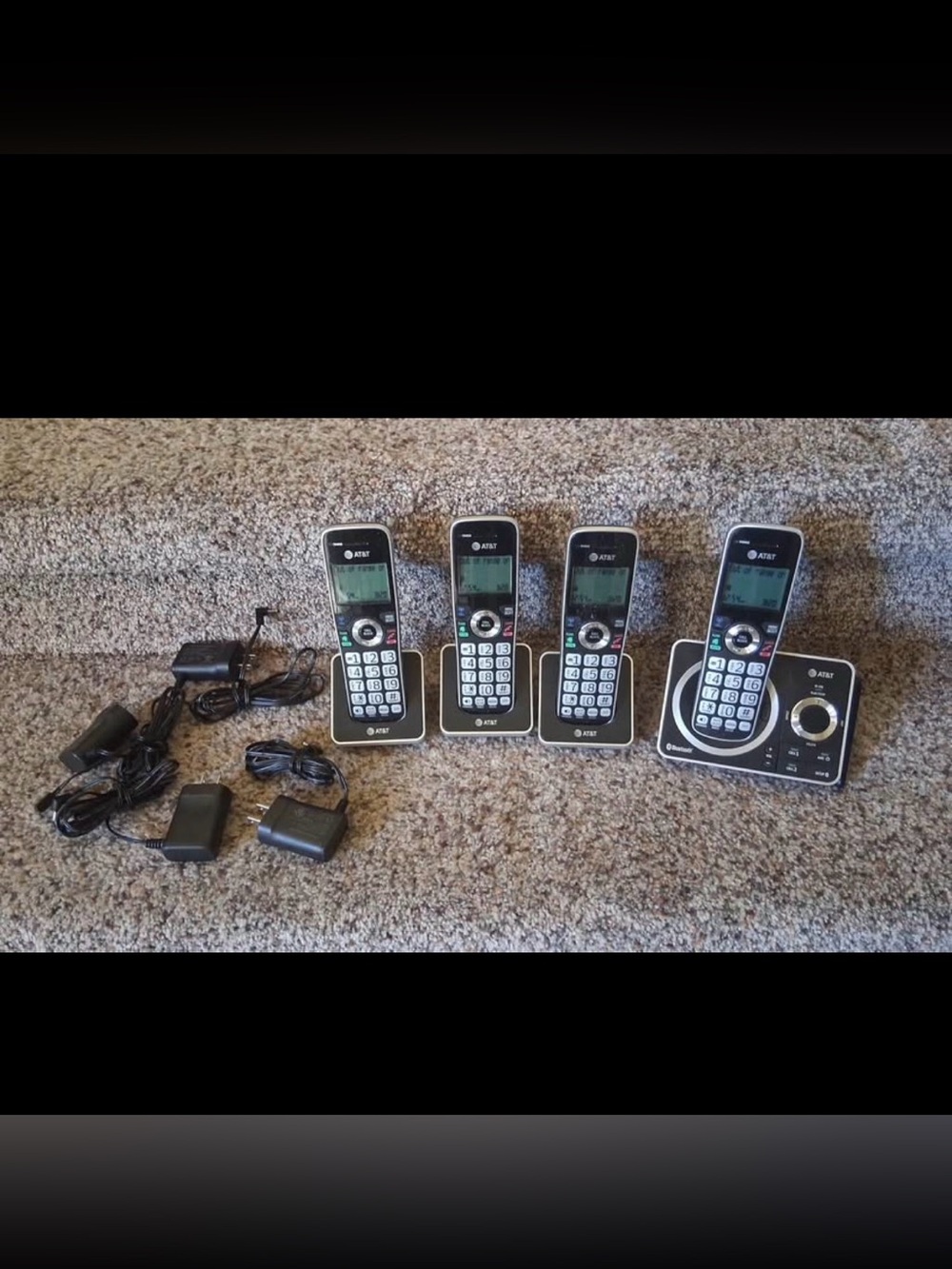 4-Handset Cordless Phone System in Black